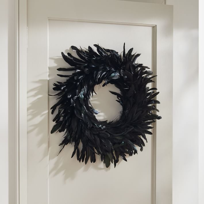 Spooky Feathers Wreath | West Elm