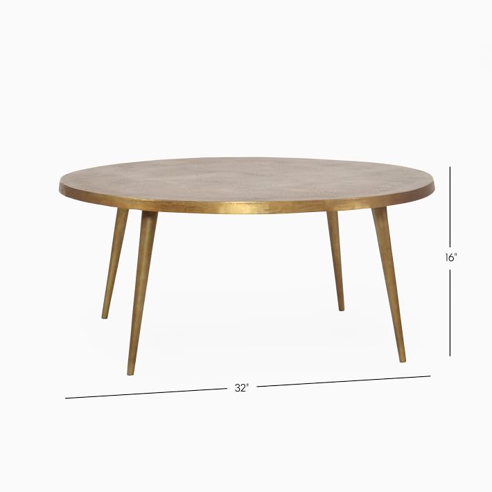 Cast Coffee Table Antique Brass Modern Living Room Furniture West Elm
