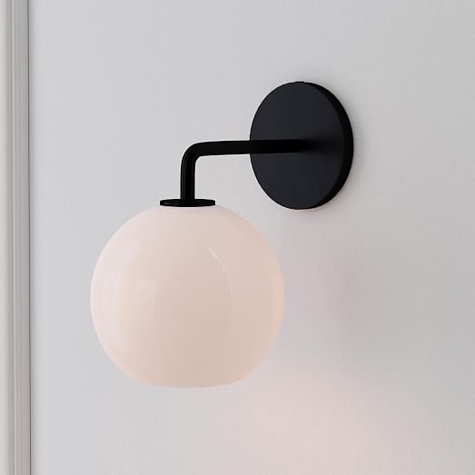 milk globe sconce