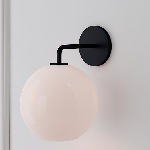 milk glass globe sconce