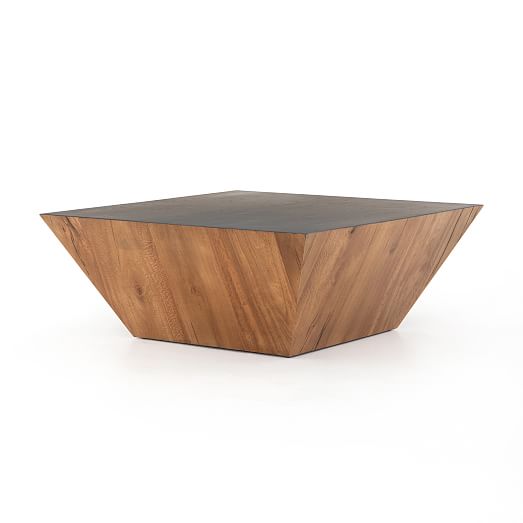 Angled Wood Coffee Table Modern Living Room Furniture West Elm