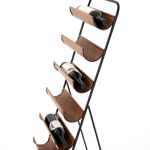 Iron & Leather Wine Rack West Elm