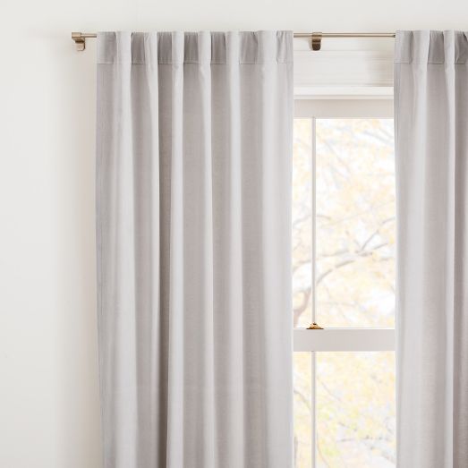 Cotton Velvet Curtain Slate West Elm