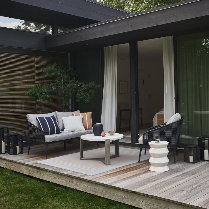 Spliced Border Indoor/Outdoor Rug | West Elm