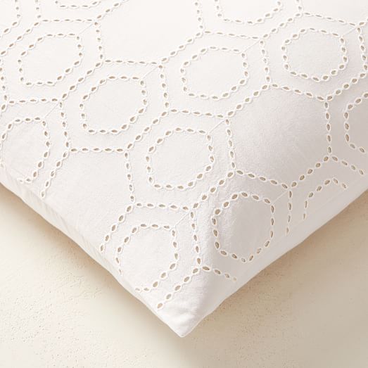 Organic Cotton Eyelet Pillow Cover West Elm