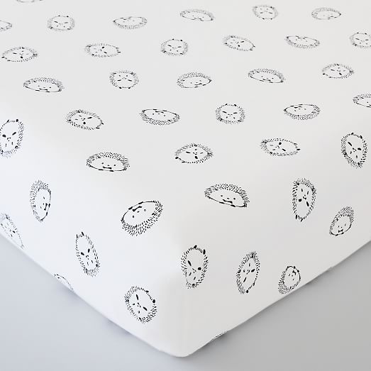 Organic Baby Hedgehog Crib Fitted Sheet West Elm