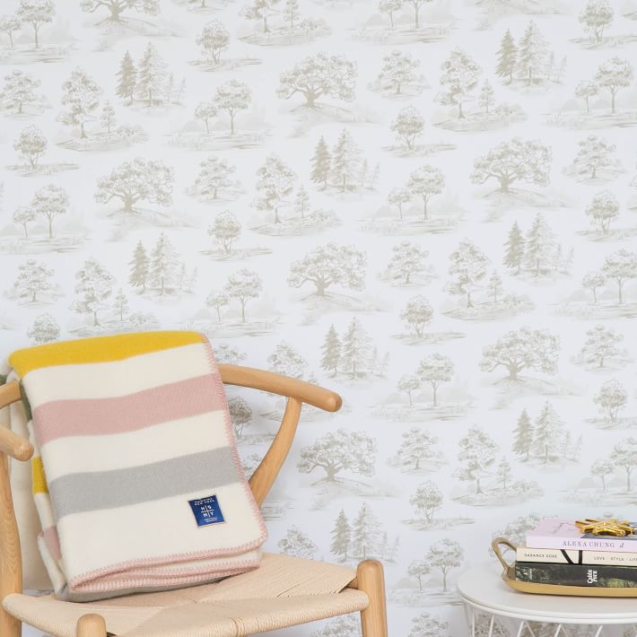 Tree Toile Removable Wallpaper West Elm