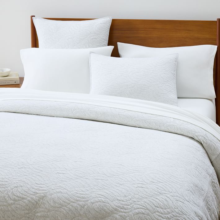 Cotton Cloud Jersey Wave Texture Duvet Cover & Shams West Elm