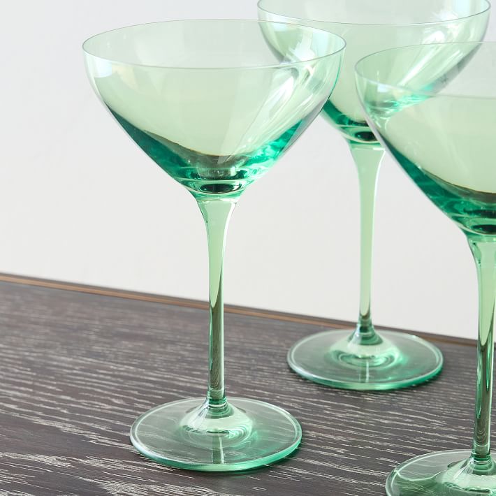 Estelle Colored Glass Martini Glass (Set of 6) West Elm