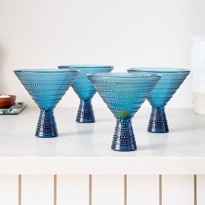 Jupiter Beaded Glass Martini Glasses (Set of 4) West Elm