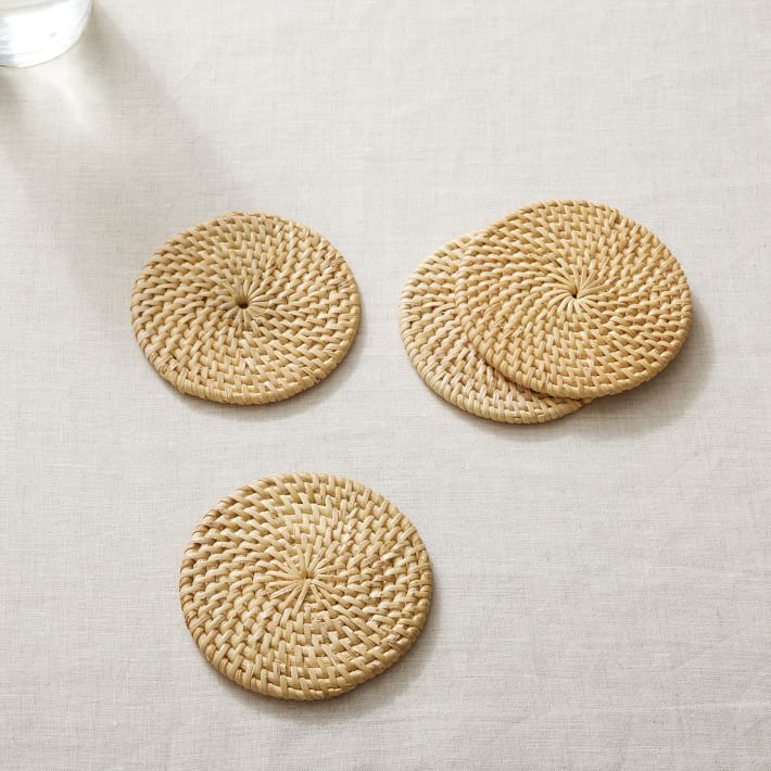 Merida Rattan Woven Coasters West Elm