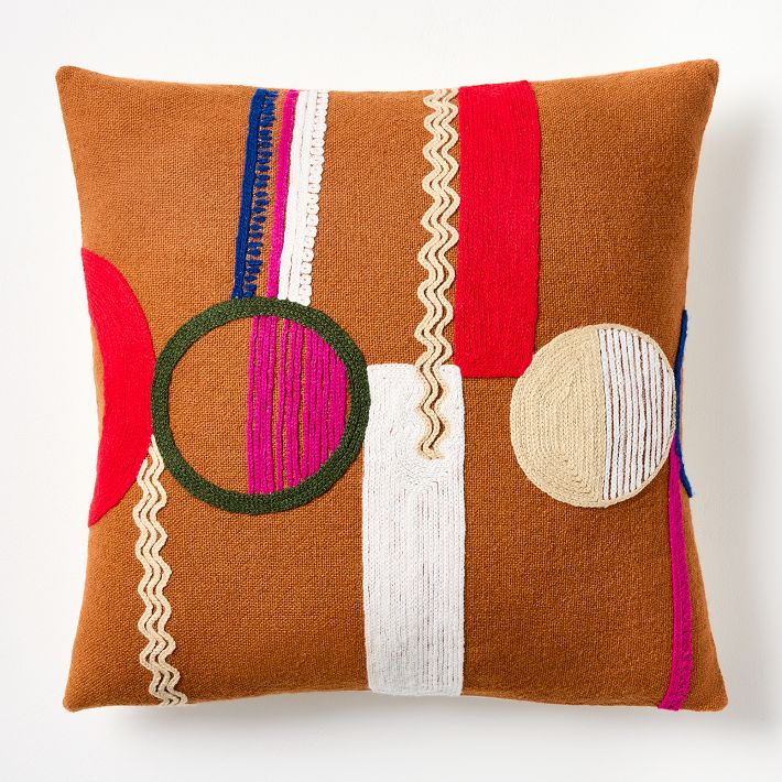 Diego Olivero Wool & Cotton Envelope Embroidered Pillow Cover West Elm