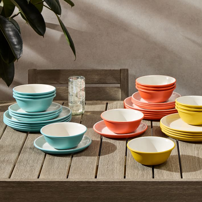 Flared PopTone Melamine Cereal Bowl Sets West Elm