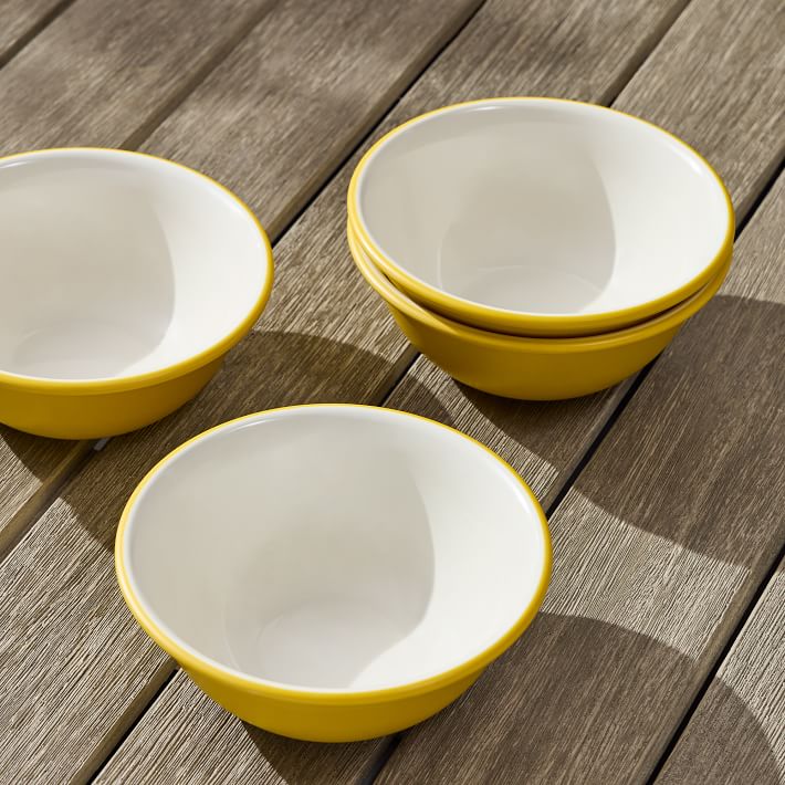 Flared PopTone Melamine Cereal Bowl Sets West Elm