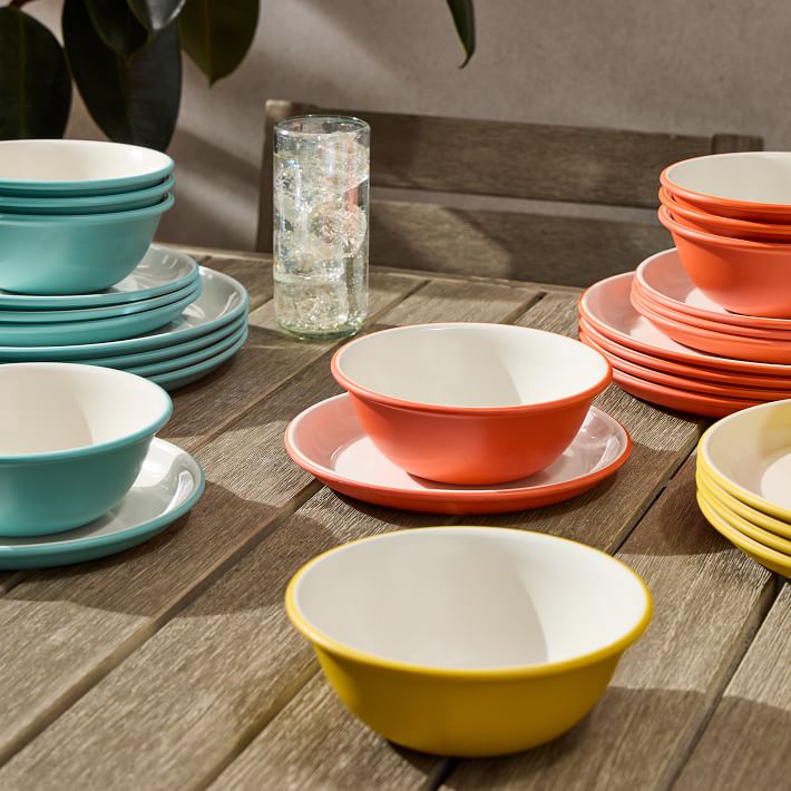 Flared PopTone Melamine Cereal Bowl Sets West Elm