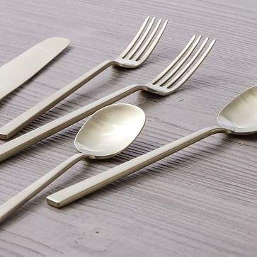 Kanto Stainless Steel Flatware Sets - Black Satin | West Elm