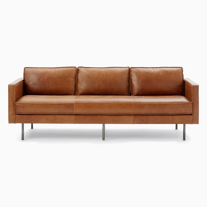 Sobriquette Bedoel Voorganger Axel Leather Sofa (60"–89") | West Elm