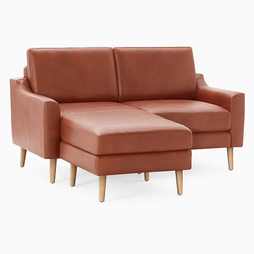 Burrow Nomad Leather 2Piece Reversible Chaise Sectional (61"112