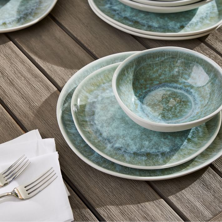 Reactive Glaze Melamine Outdoor Dinnerware (Set of 16) West Elm
