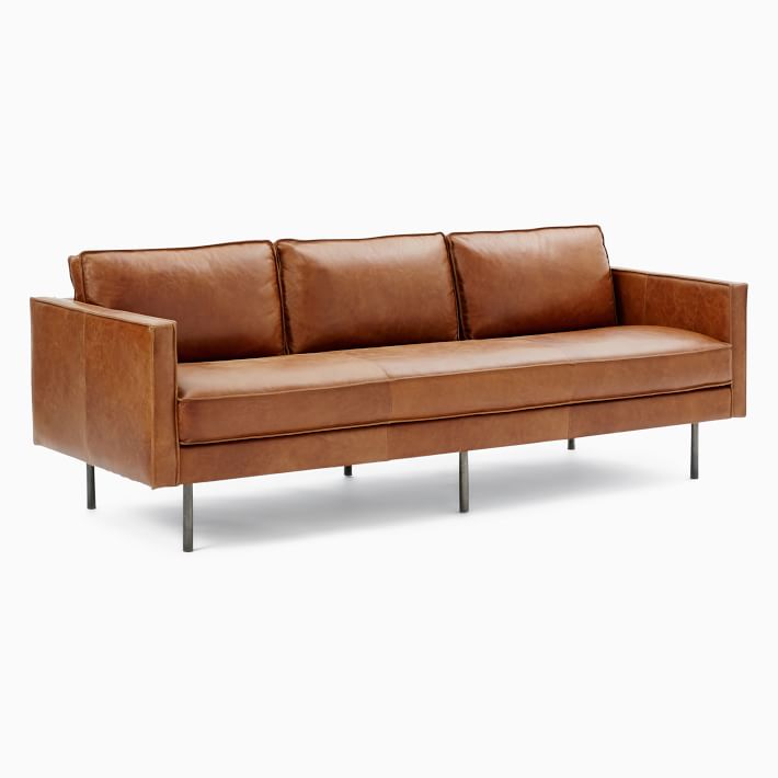 Sobriquette Bedoel Voorganger Axel Leather Sofa (60"–89") | West Elm