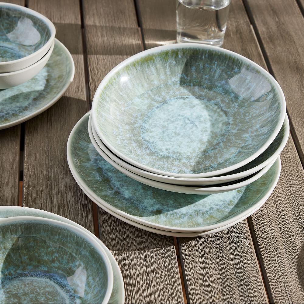 Reactive Glaze Melamine Dinnerware (Set of 16) West Elm
