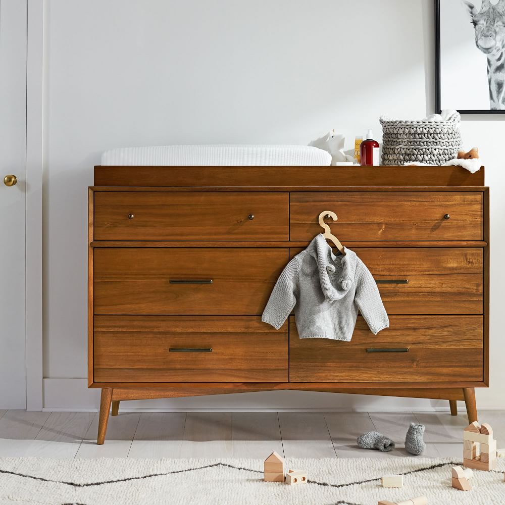 Mid-Century 6-Drawer Changing Table (56")