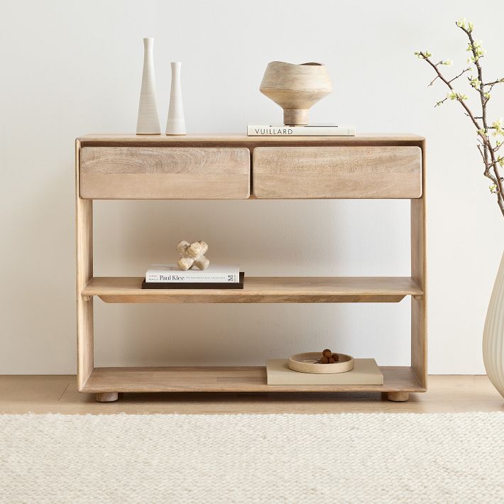 wood storage console