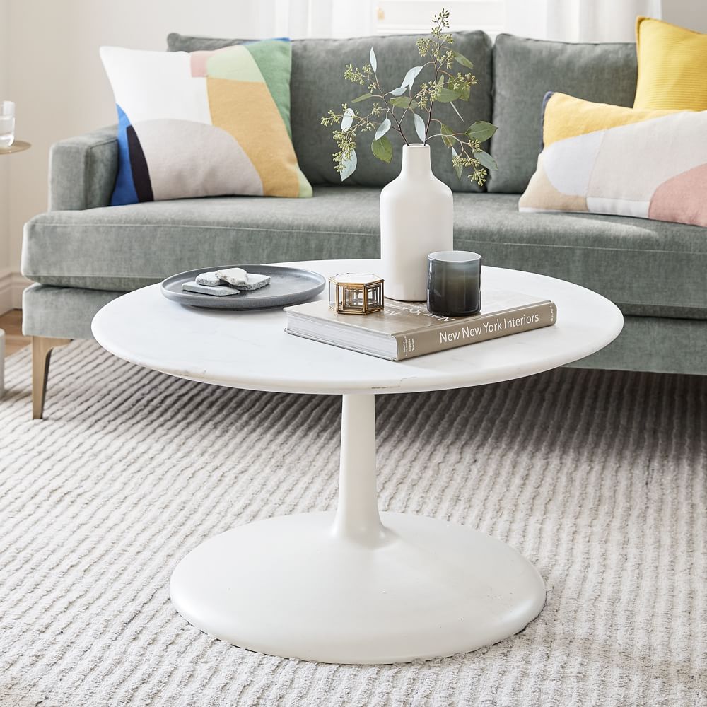 west elm white marble coffee table