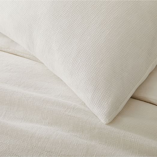 European Flax Linen Mini Waffle Duvet Cover & Shams West Elm