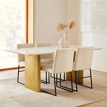 west elm white marble dining table