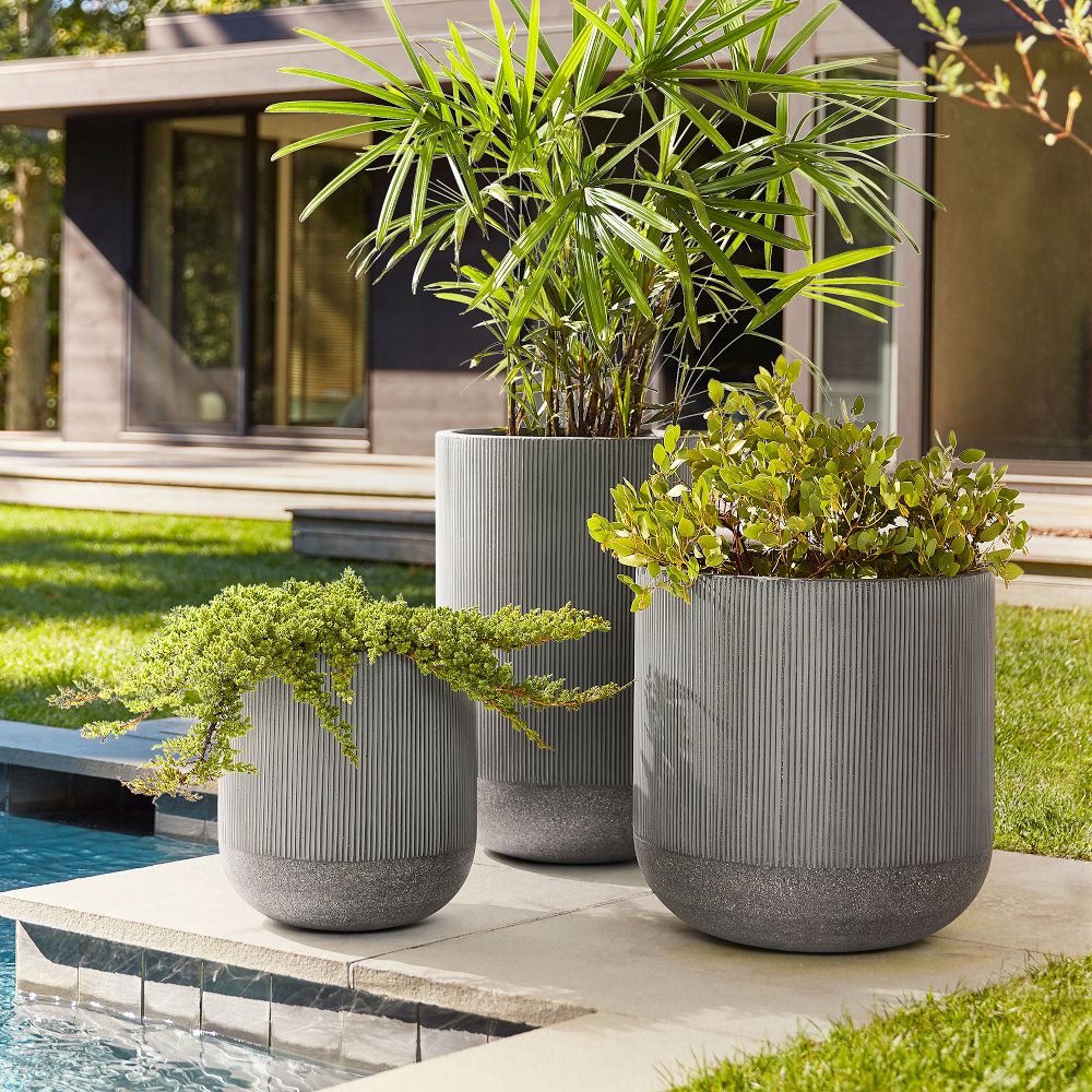 Textured Radius Ficonstone Indoor/Outdoor Planters | West Elm