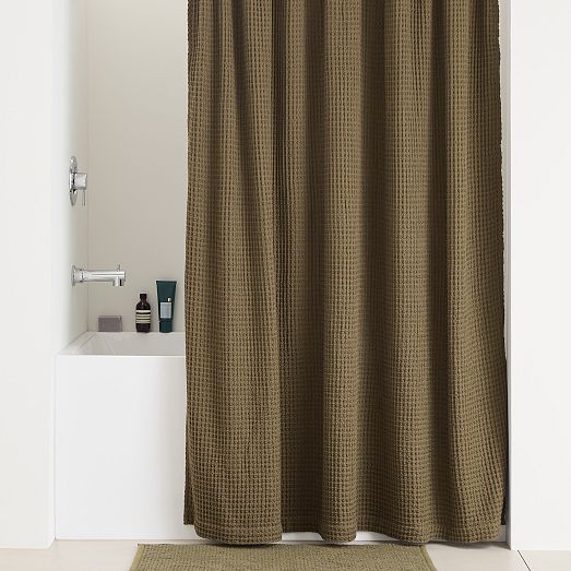Plush Waffle Shower Curtain West Elm
