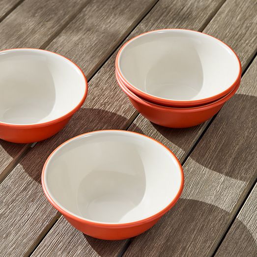 Flared PopTone Melamine Cereal Bowl Sets West Elm