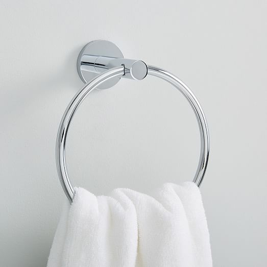 Modern Overhang Bath Hardware Chrome, Bathroom Hardware West Elm