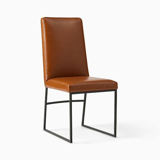 Range Leather High-Back Dining Chair | West Elm