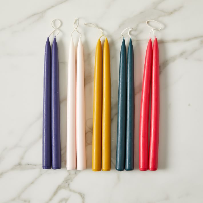 Unscented Colorful Taper Candles West Elm