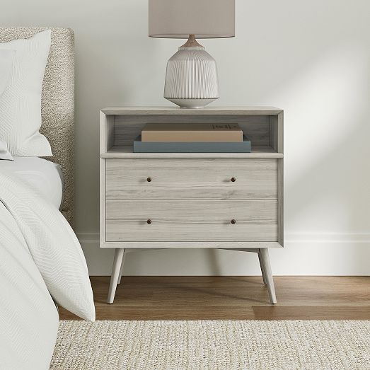 west elm mid century nightstand pebble