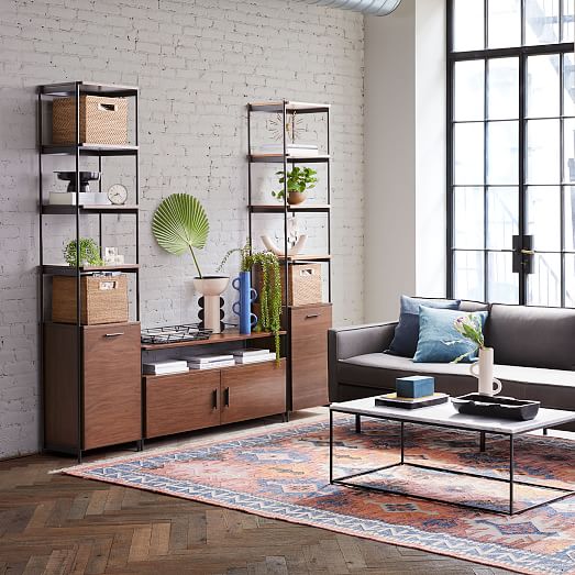 Foundry Narrow Bookcase & Console Set Dark Walnut West Elm