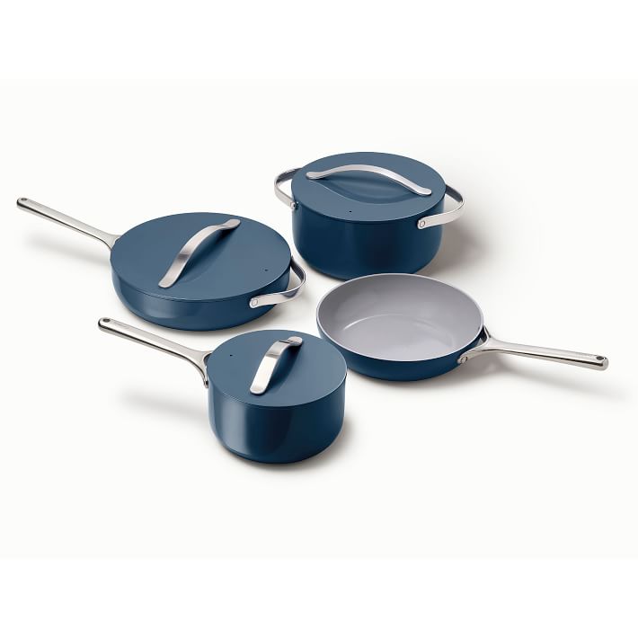 Caraway Ceramic NonStick Cookware & Storage Set Navy West Elm