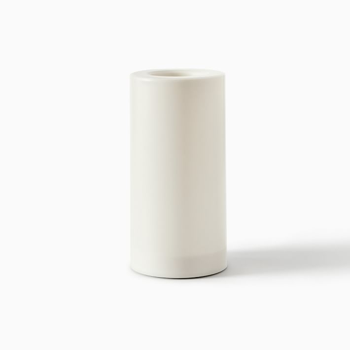 Indoor/Outdoor Flat Top Basic Candle - White | West Elm