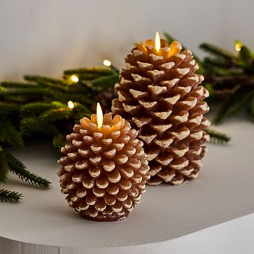 Pinecone Flameless Candles | West Elm