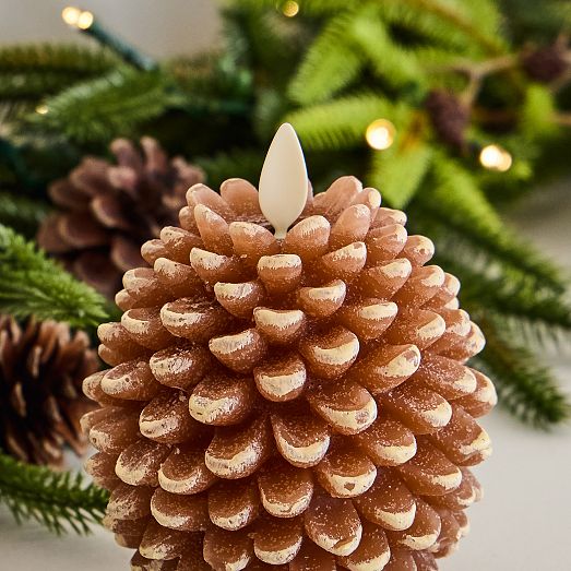 Pinecone Flameless Candles West Elm