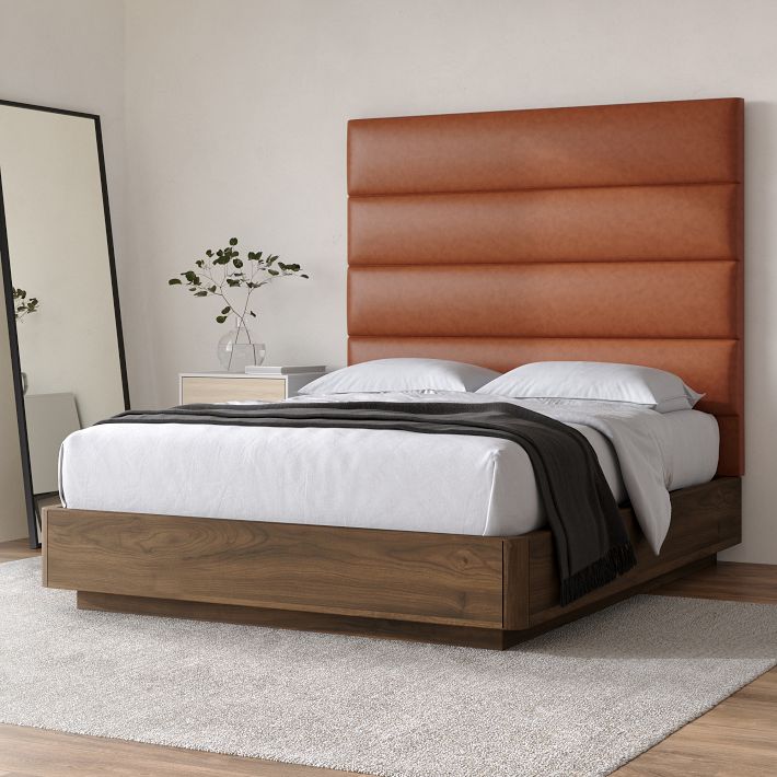 Panel Tufted Wall Mounted Headboard Vegan Leather West Elm