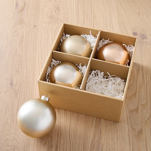 Large Gold Ornaments (Set of 4) West Elm