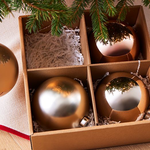 Large Gold Ornaments (Set of 4) West Elm