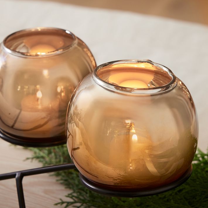 Brass & Glass Globe Centerpiece Gold Smoke West Elm