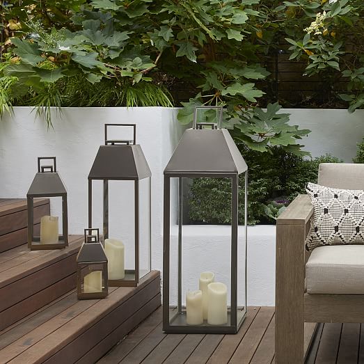 Indoor/Outdoor Flickering Flameless Pillar Candles West Elm