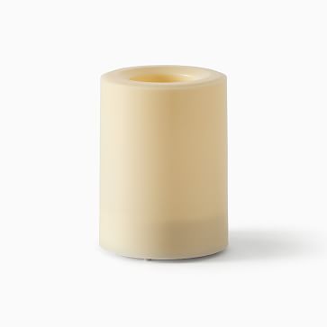 Flat Top Flicker Flameless Basic Candle, 3x4, 1 Wick, Unscented, Ivory