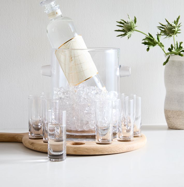 Vodka Serving Set on Paddle