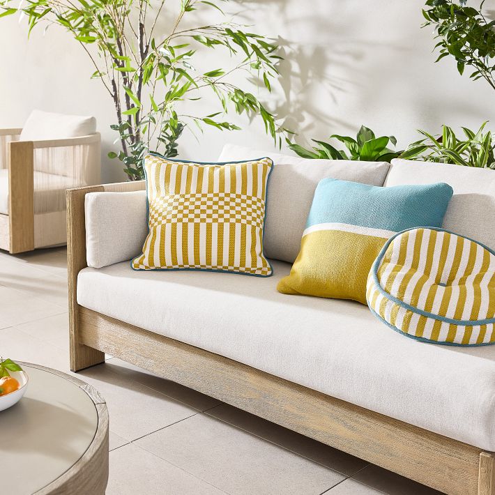 Check Pop Indoor/Outdoor Pillow West Elm